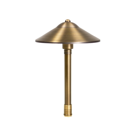 VOLT Max Spread 12V Solid Cast Brass Mini Path Light with LED Bulb