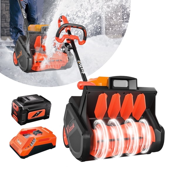 VOLTASK 56V 14-inch Cordless Electric Snow Shovel Lightweight Snow Blower Power with Battery and Charger for Driveway