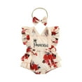 thumbnail image 1 of VOLTEY Infant Baby Girls Summer Two-Piece Romper Outfits, Toddler Girls Flower Print Flying Sleeve Square Neck Bodysuit + Decorative Bow Headband Clothes Set, 0-18 Months, 1 of 10