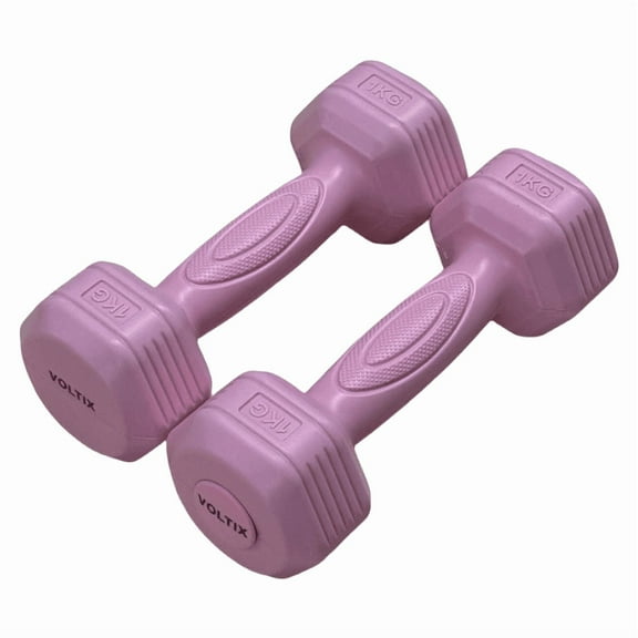 VOLTIX Weights Dumbbells, 1KG Dumbbells Set of 2, Non-Slip Hand Weights for Home Workouts