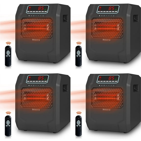 VOLTORB Electric Space Heater with Remote Control & Fan Only Mode (4 Pack)
