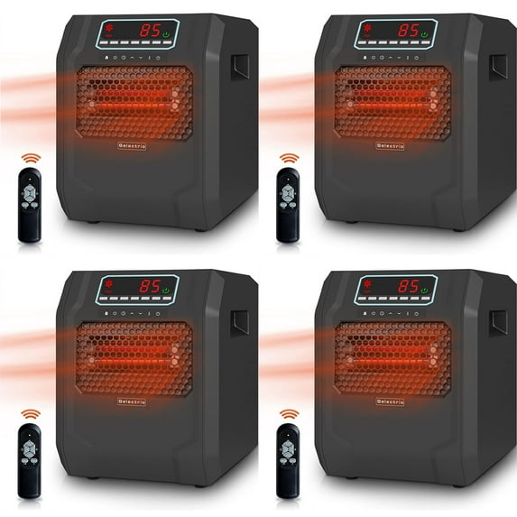 VOLTORB Electric Space Heater with Remote Control & Fan Only Mode (4 Pack)