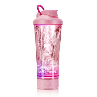 Slim Protein Shaker Bottle With Storage Leakproof Small Protein Shake  Bottles Smart Shaker Cup for Women + Men, Pink 