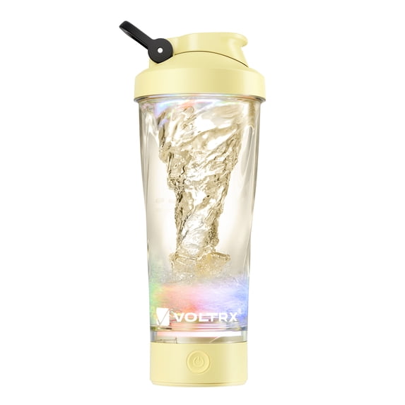 VOLTRX Electric Shaker Bottle - VortexBoost Portable USB C Rechargeable Protein Shake Mixer, Shaker Cups for Protein Shakes, BPA Free, Waterproof, Colored Light Base, 24 oz
