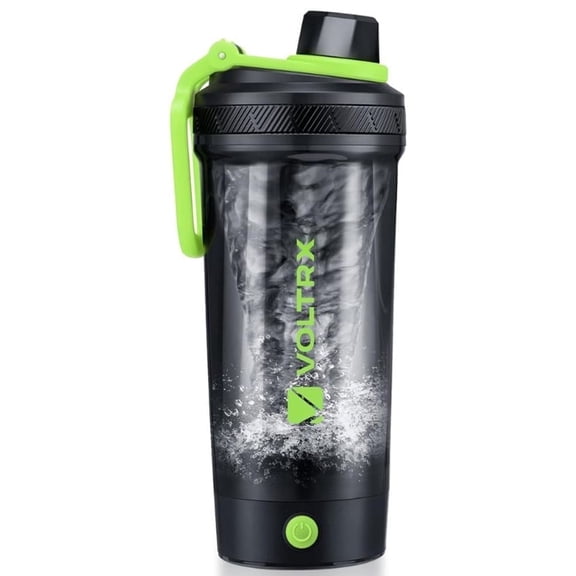 VOLTRX Gallium Electric Protein Blender Shaker Bottle USB Rechargeable Mixer Cup for Shakes BPA Free Tritan 24oz - Avocado Green