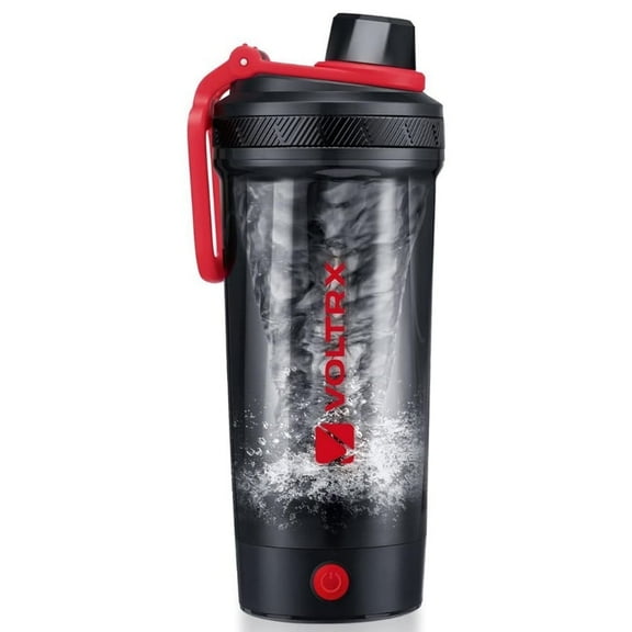 VOLTRX Gallium Electric Protein Blender Shaker Bottle USB Rechargeable Mixer Cup for Shakes BPA Free Tritan 24oz - Red