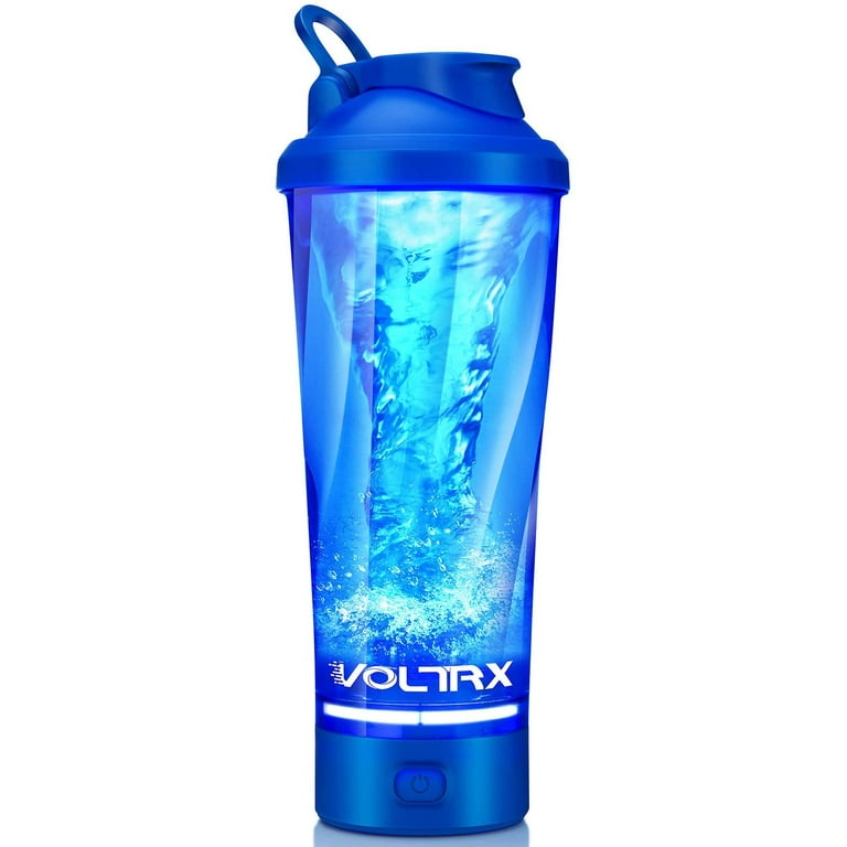 VOLTRX Electric Protein Shaker Bottle Blue — Tritan, BPA-Free, 24oz Vortex Mixer Cup - USB Rechargeable, Portable for Protein Shakes