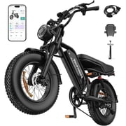 VOLTVOGUE VV-16 Adult Electric Bike, 16" Fat Tire Ebike, 48V 15.6Ah 748Wh Lithium Battery, 750W Motor, Full Suspension All-Terrain E-Bike with App Control, Recommended Age 16+ UL2849