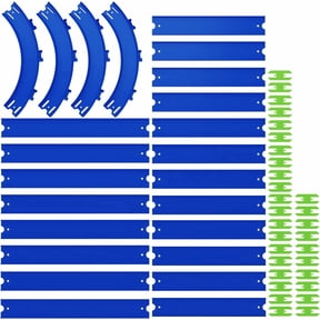 VOLTWAYZ Straight & Curved Track Compatible with Hot Wheels - 24-Piece 1:64 Scale Raceway Expansion (20 Feet Total) - Straights, High-Banked Curves & Connectors