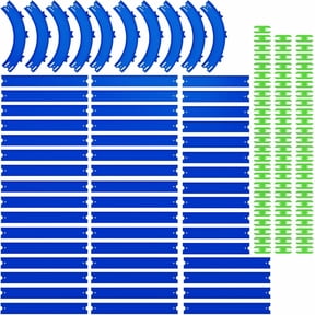 VOLTWAYZ Straight & Curved Track Compatible with Hot Wheels - 58-Piece XL 1:64 Scale Raceway Set (50 Feet Total) - Includes Straights, High-Banked Curves & 70 Connectors