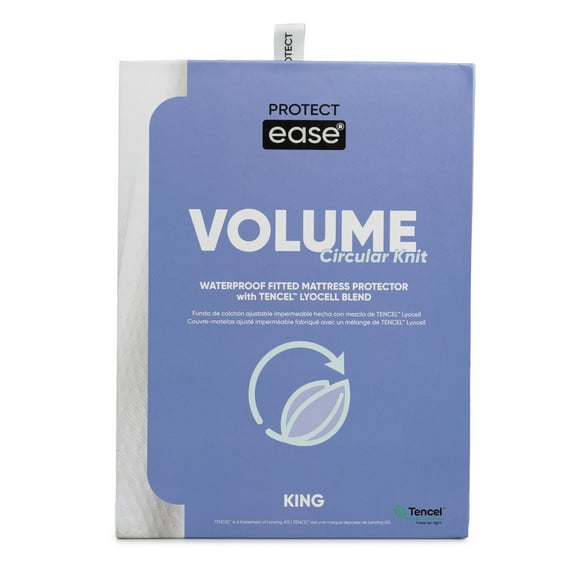 VOLUME Circular Knit Fitted Mattress Protector with TENCEL™ Lyocell Fibers QUEEN