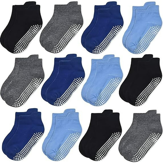 VOMARHUG Baby Non Slip Grip Ankle Socks with Anti Skid Grippers Boys Girls Low Cut for Infants Toddlers Kids
