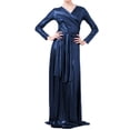 thumbnail image 1 of VON VONNI Women's Navy Metallic Victoria Long Sleeve Transformer Dress NWT, 1 of 2