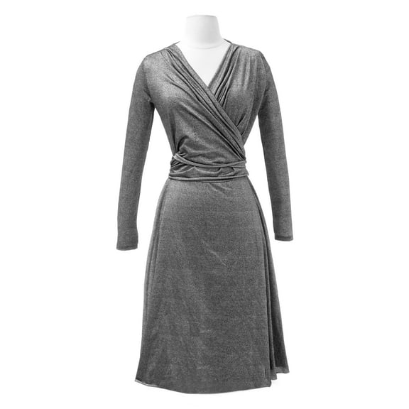 VON VONNI Women's Tropic Silver Victoria Short Long Sleeve Transformer Dress NWT