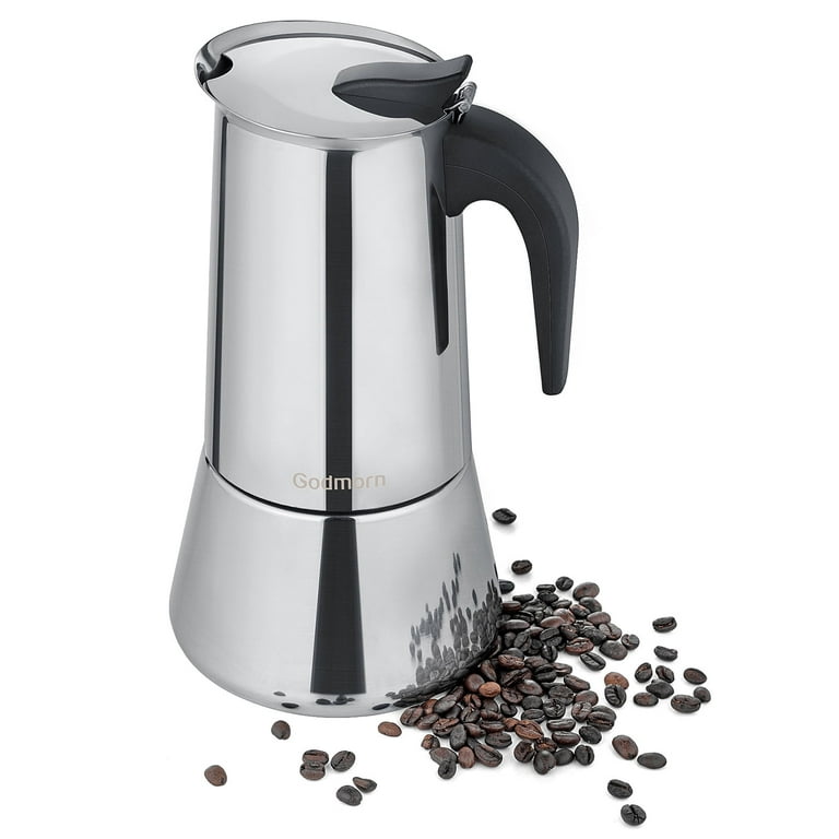 VONATES 12 Cups Stainless Steel Moka Coffee Pot Espresso Coffee Maker,  600ML Portable Coffee Container 