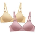 thumbnail image 1 of VONCOS 2PC Women Bra Wirelfree Bras Front Closure Underwear Bras Multicolor Size XL, 1 of 1