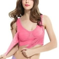 thumbnail image 1 of VONCOS 3PC Bras for Women Everyday Bra Wirelfree Bras Push-Up Full Figure Tops Underwear Pink Size L, 1 of 5