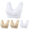 thumbnail image 1 of VONCOS 4PC Women Bra Daily Wirelfree Bras Push-Up Underwear Bras White Size L, 1 of 4