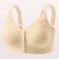 thumbnail image 1 of VONCOS Front Closure Bra for Women Wireless, Full Coverage Wirefree Comfort Bra with Adjustable Straps, Soft Stretch Seamless Beige Everyday T-Shirt Bra,Size L, 1 of 3