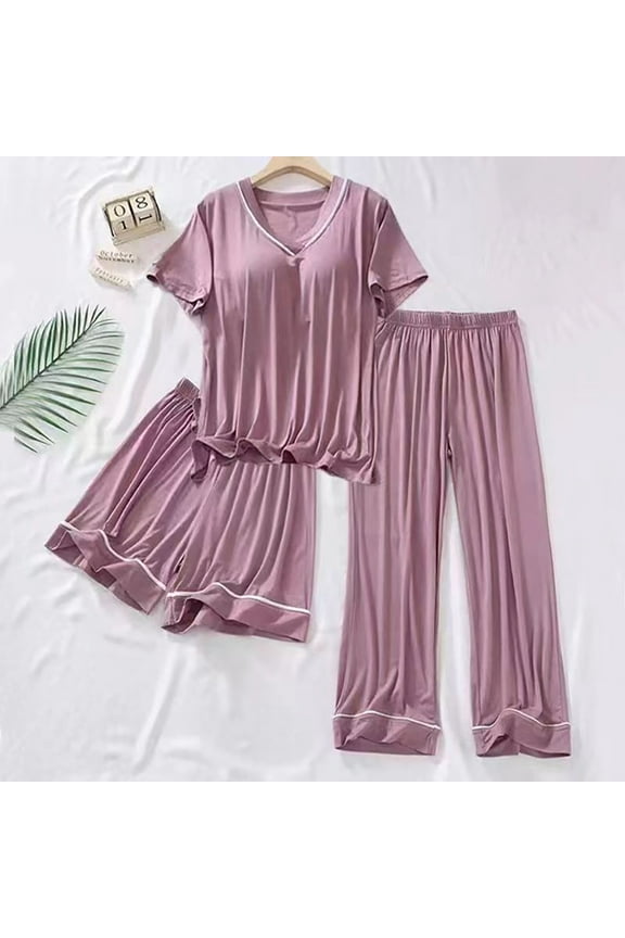 Pajamas for Women Set- Loose Fit Stretch Soft Loungewear Sleepwear Sets for Women Hot Pink Size L