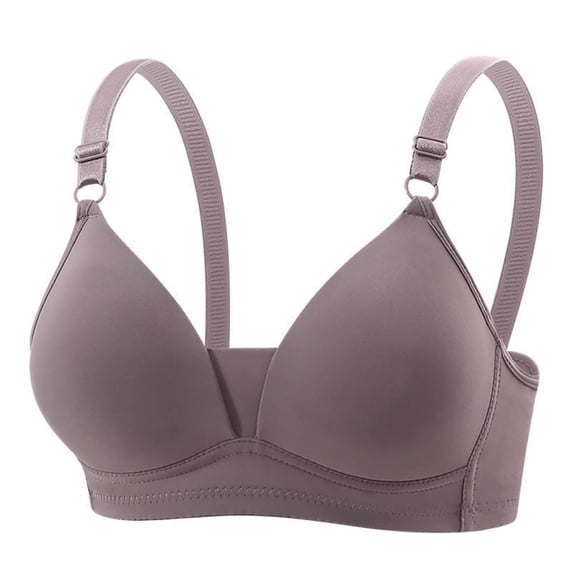 VONCOS Seamless Wirefree Bra for Women | Lightly Padded Comfort Bralette for T-Shirts, Everyday & Lounge, Adjustable Wireless Bra, Purple,Size 38