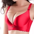 thumbnail image 1 of VONCOS Wine Color Wireless Push Up Bra for Women, Seamless T-Shirt Comfort Bra Plunge Deep V Neck No Underwire Everyday Wear,Size M, 1 of 5