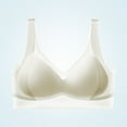 thumbnail image 1 of VONCOS Wire Free Bra for Women Seamless Comfort Everyday Bra - Breathable V-Neck Lounge & Sleep Bra, White,Size XL, 1 of 3