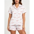 thumbnail image 1 of VONCOS Womens Dachshund Print Short Sleeve Pajama Set - Cute 2 Piece Beige Lounge Set with Shorts Soft Breathable Sleepwear,Size XL, 1 of 6