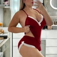 thumbnail image 1 of VONCOS Womens Lace Trim Cami Pajama Set – 2 Piece Soft Stretchy V-Neck Sleepwear with High Waisted Shorts, Wine,Size L, 1 of 5