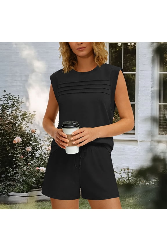 Womens Modal Cotton Lace Trim Pajama Set – Soft Breathable Lounge Sleepwear for Women Black,Size 2XL