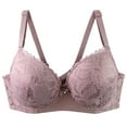 thumbnail image 1 of VONCOS Womens Plus Size Full Coverage Push Up Bra | Supportive Underwire Lace Bra for DD+ | Pink Comfort Bra in Soft Nylon Spandex,Size 80D, 1 of 6