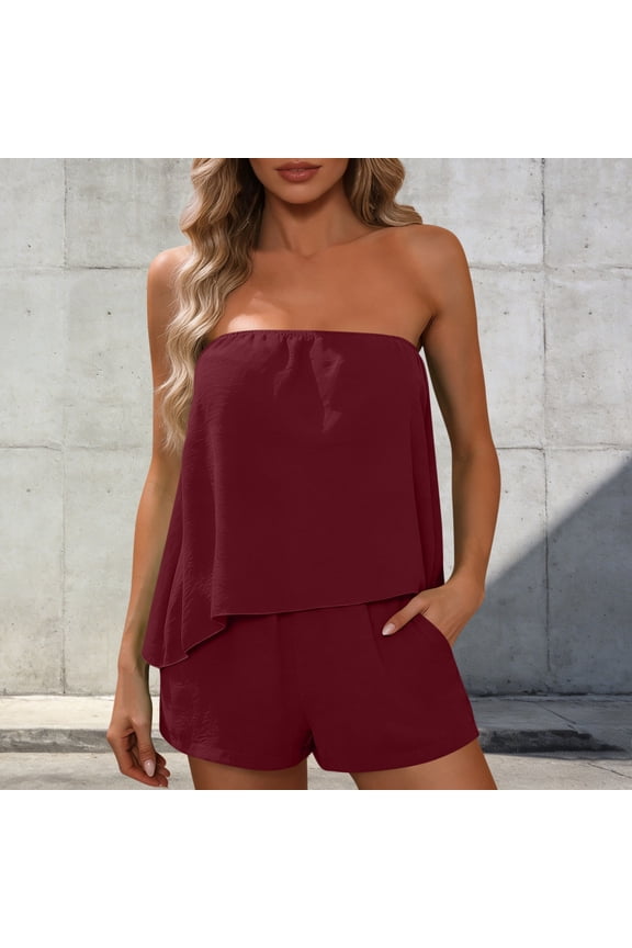 Womens Soft Breathable Cotton Modal 2 Piece Pajama Set Lounge Sleepwear Comfy Summer Short Sleeve Pajamas Wine,Size L