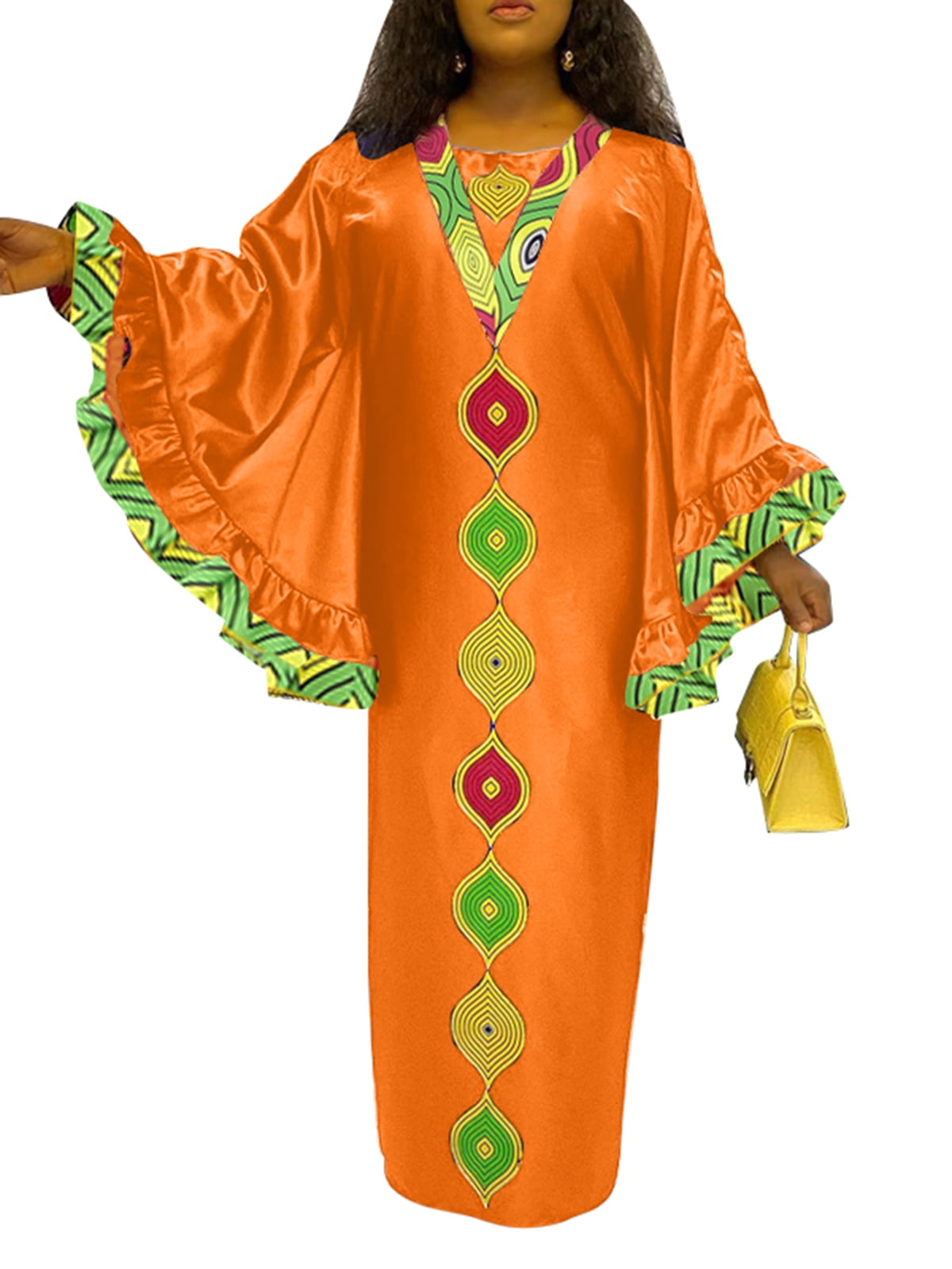 VONDA Women Batwing Sleeve Vintage Printed African Dresses