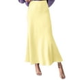 thumbnail image 1 of VONDA Women Fashion High Waist Ruffled Hem Baggy Skirt Solid Color Pleated Long Maxi Skirts, 1 of 4