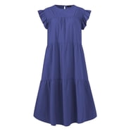 MARSVOVO Women's Summer Boho Floral Maxi Dress - Vintage Plus Size Loose Fit Casual Dress With Short Sleeves