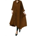 thumbnail image 1 of VONDA Women's Lapel Long Sleeve Buttons Dress Casual Dress, 1 of 6