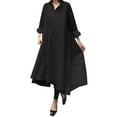 thumbnail image 1 of VONDA Women's Lapel Long Sleeve Buttons Dress Casual Dress, 1 of 7
