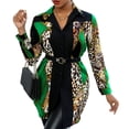 thumbnail image 1 of VONDA Women's Long Sleeve Lapel Vintage Floral Print Blouse Tops Irregular Hem Shirts, 1 of 9