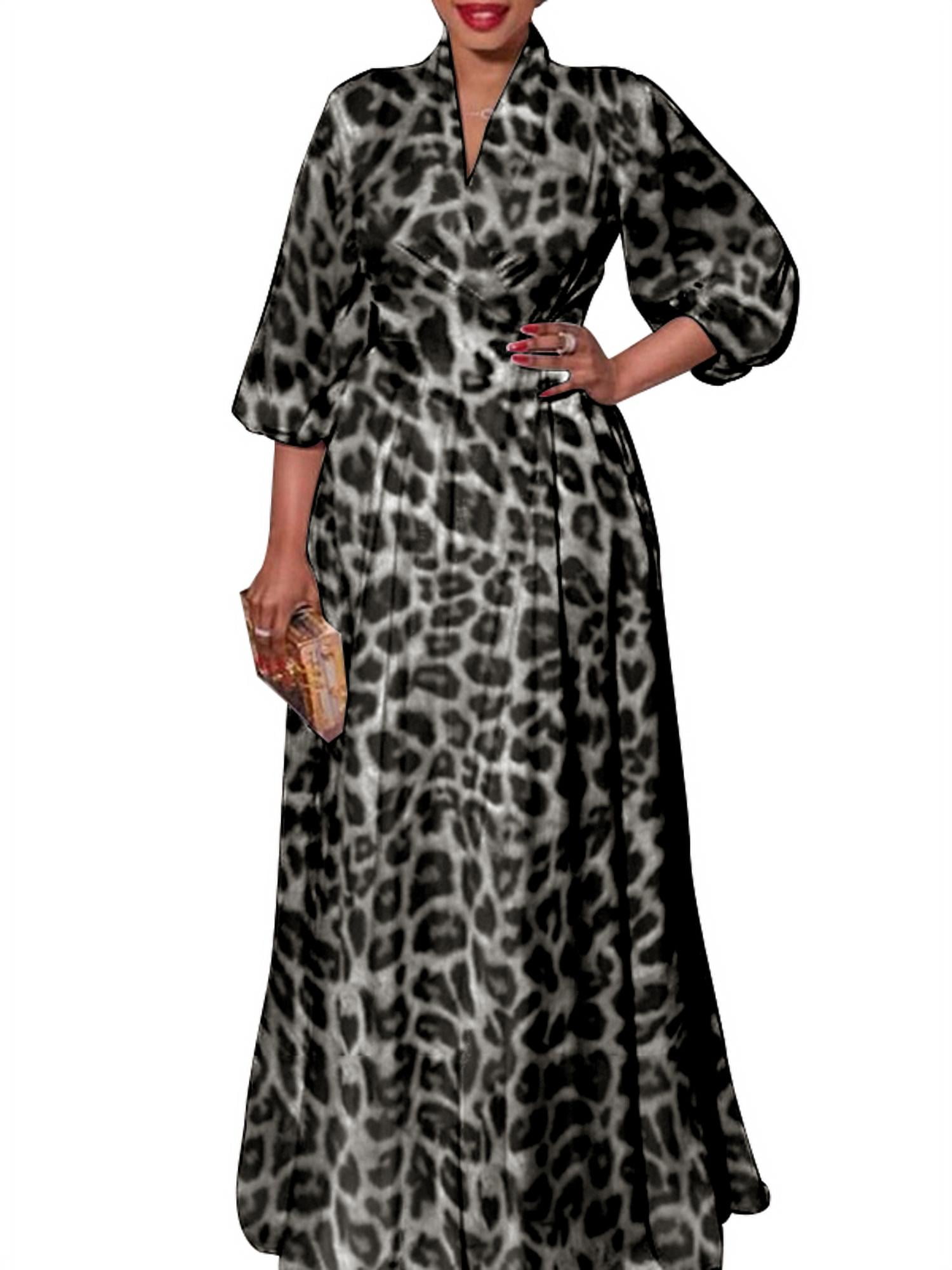 Vonda Womens Leopard Print Casual Pleated Maxi India | Ubuy