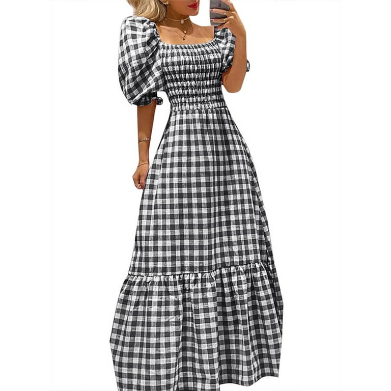 Checkered store formal dress