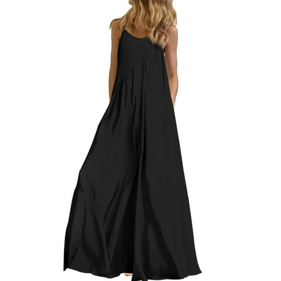 VONDA Women's Sleeveless Summer Long Straps Maxi Sling Dress