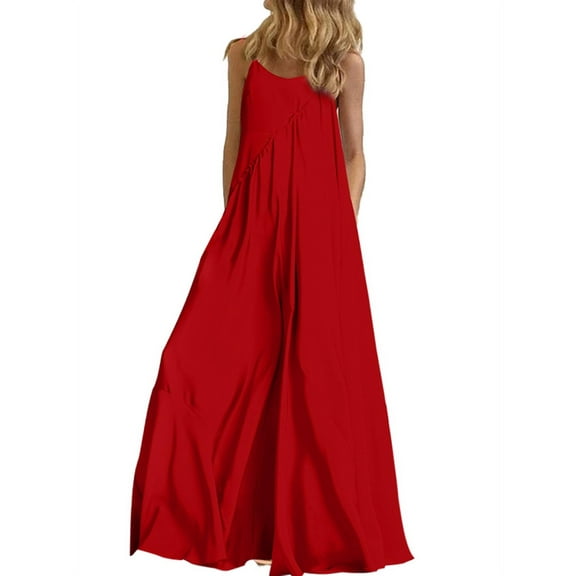 VONDA Women's Sleeveless Summer Long Straps Maxi Sling Dress