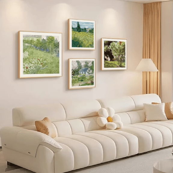 VONEDEE Art prints,Green Wheat Fields, Auvers by Vincent Van Gogh. The World Classic Art Reproductions, Giclee Canvas Prints Wall Art for Home Decor,12x12x1.5 inches