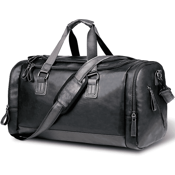 VONGEM Travel Duffel Bag, 22" Vegan Leather Gym, Carry On, Weekender Overnight Luggage Bag, Lightweight & Large Duffle Water-proof Durable for Men & Women