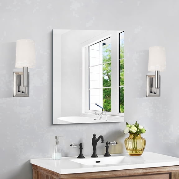 VONIGEE Frameless Bathroom Mirror, 18"x24" Rectangle, Polished Edge 3mm Tempered Glass