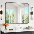 thumbnail image 1 of VONIGEE 36x40 Inch Black Bathroom Mirror, Rectangular Wall Mounted Vanity Mirror with Metal Frame Round Corner, Matte Black Decorative Mirror for Bedroom, Living Room, Entryway, 1 of 8