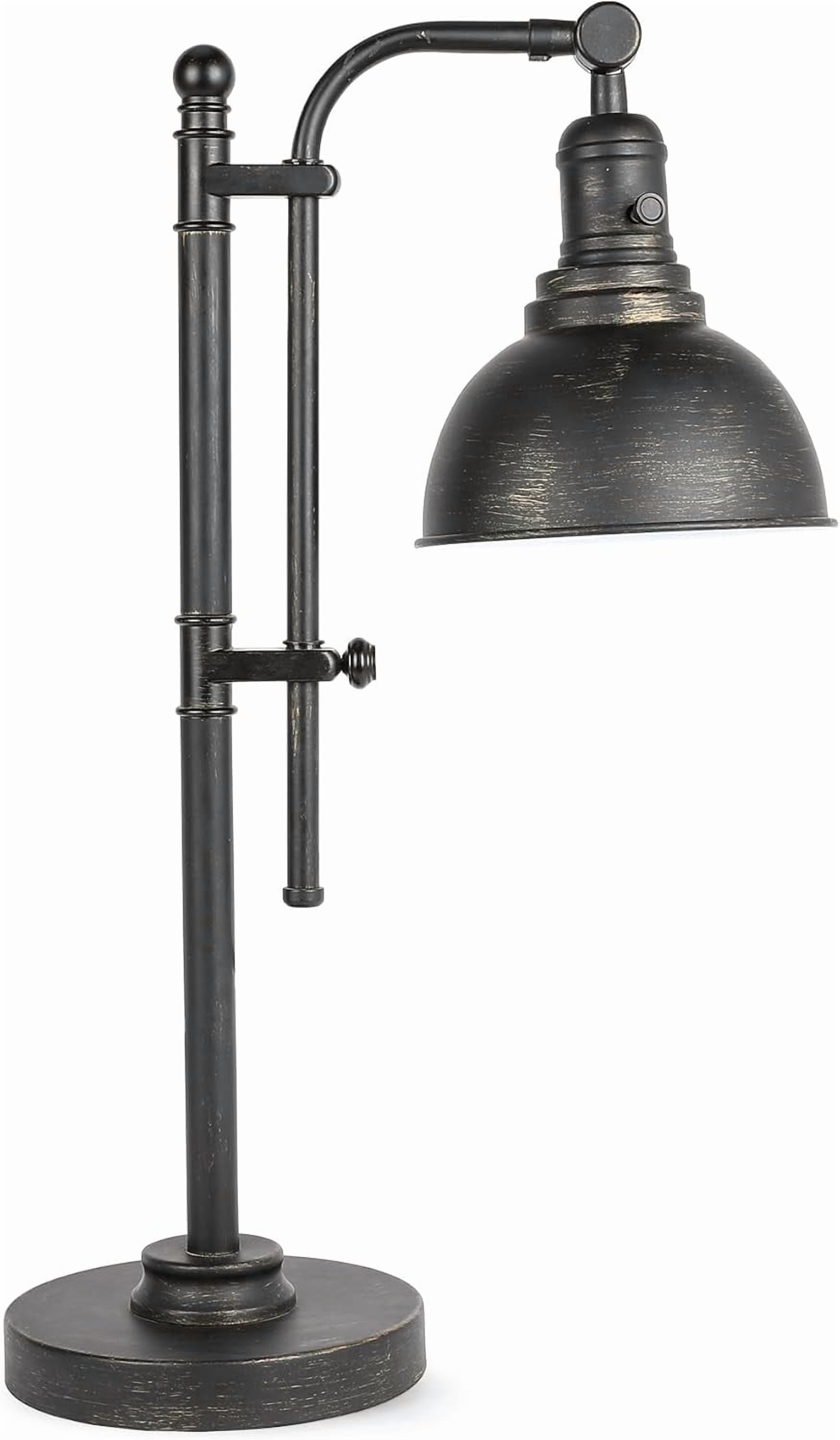 Rustic Task Light Rustic Industrial Desk Lamp in Bronze Finish, Adjustable Task Light for ...