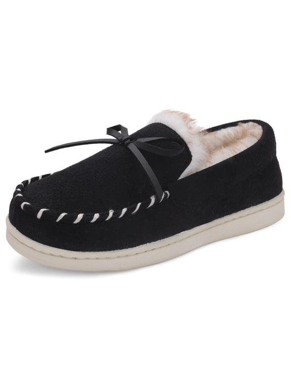 Boys Girls Moccasins Slippers Memory Foam House Shoes Big Kids