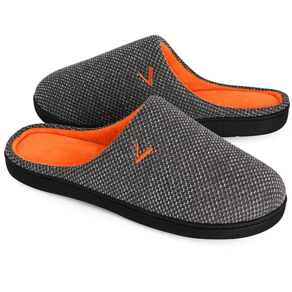 VONMAY Men's Cozy Slippers Two-Tone Indoor Outdoor House Shoes