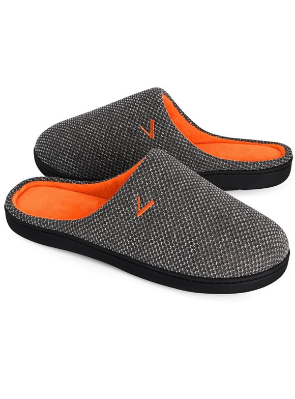 Men's Cozy Slippers Two-Tone Indoor Outdoor House Shoes